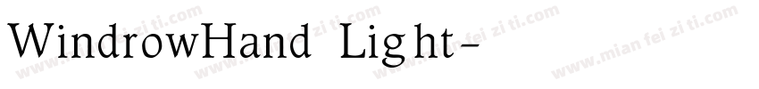 WindrowHand Light字体转换